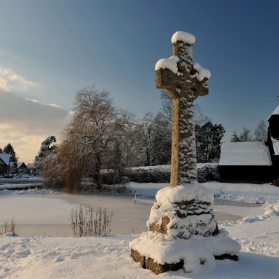 Pond in snow